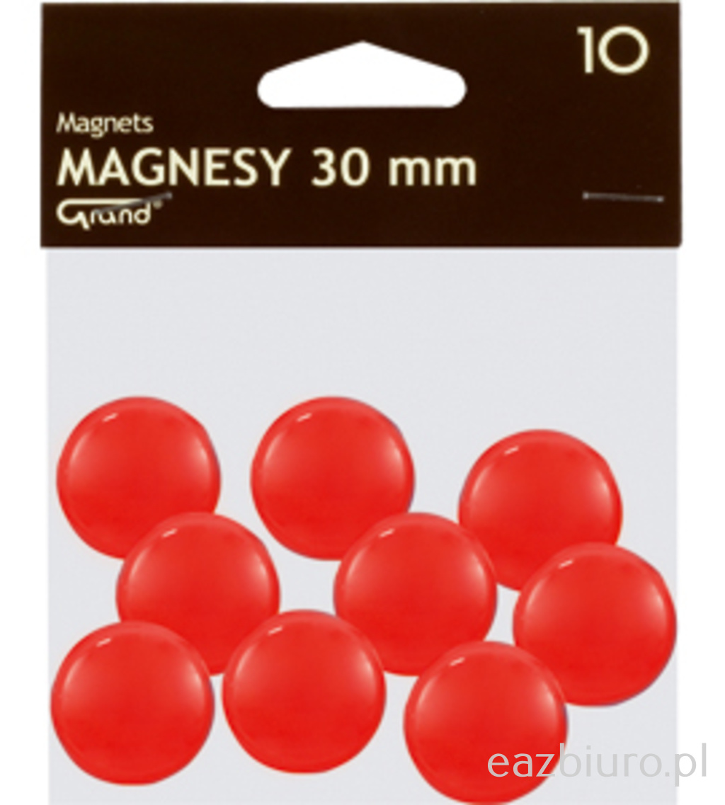 Magnes 30 mm Grand czerwony zestaw 10 sztuk | biuroweokazje.pl | Zamów teraz!