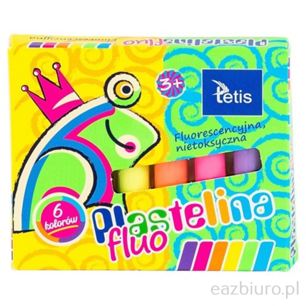 Plastelina 6 kolorów fluo Tetis | biuroweokazje.pl | Zamów już dziś!