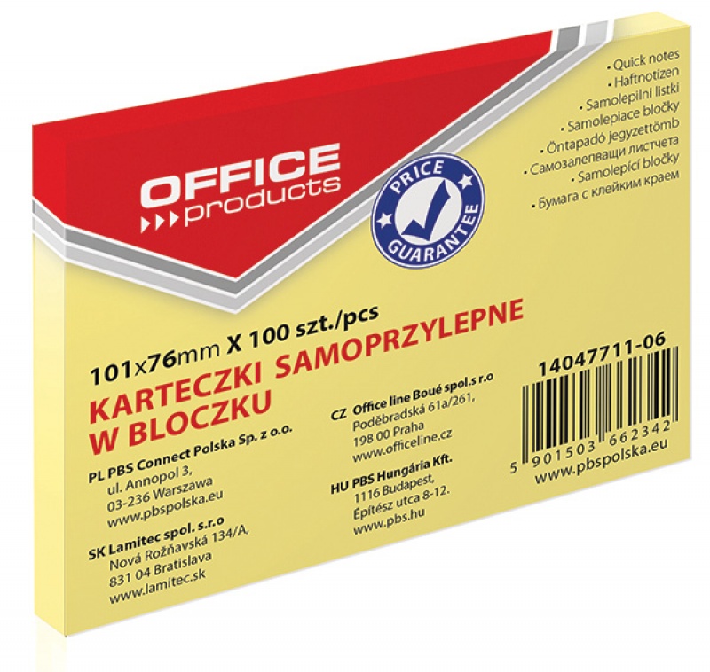 bloczek samoprzylepny Office Products, 101x76mm, | biuroweokazje.pl | Odkryj świetną okazję