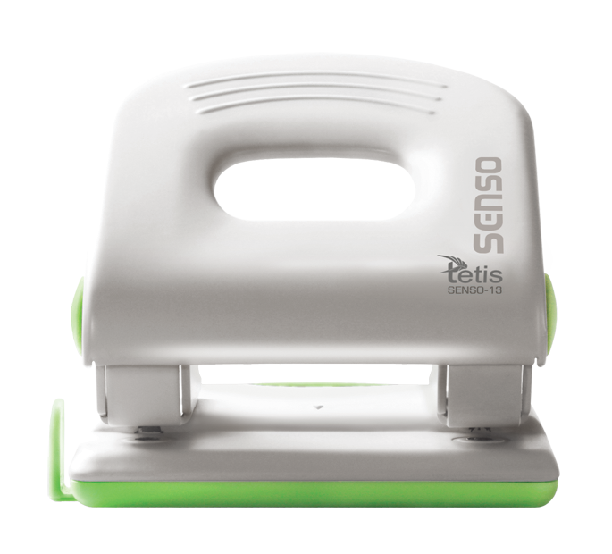 Dziurkacz senso metalowy 13 biało-zielony | biuroweokazje.pl | Zamów rozsądnie!