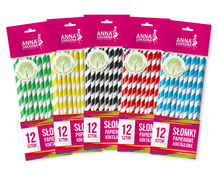 Słomki papierowe koktajlowe zestaw 12 sztuk | biuroweokazje.pl | Kup taniej!