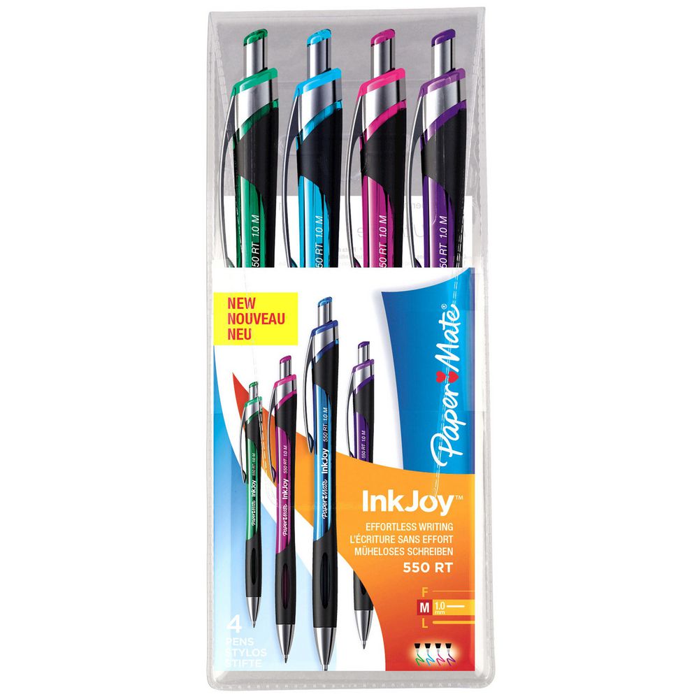 Długopis Paper Mate ink joy 550rt, mix 4 kolory | biuroweokazje.pl | Kup z rabatem!