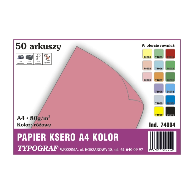 Papier ksero A4 różowy 80 g/50ark | biuroweokazje.pl | Zyskaj więcej!