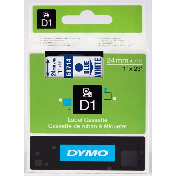 Taśma Dymo 24 mm 53714 niebieski biały s0720940 D1 | biuroweokazje.pl | Wybierz hit!
