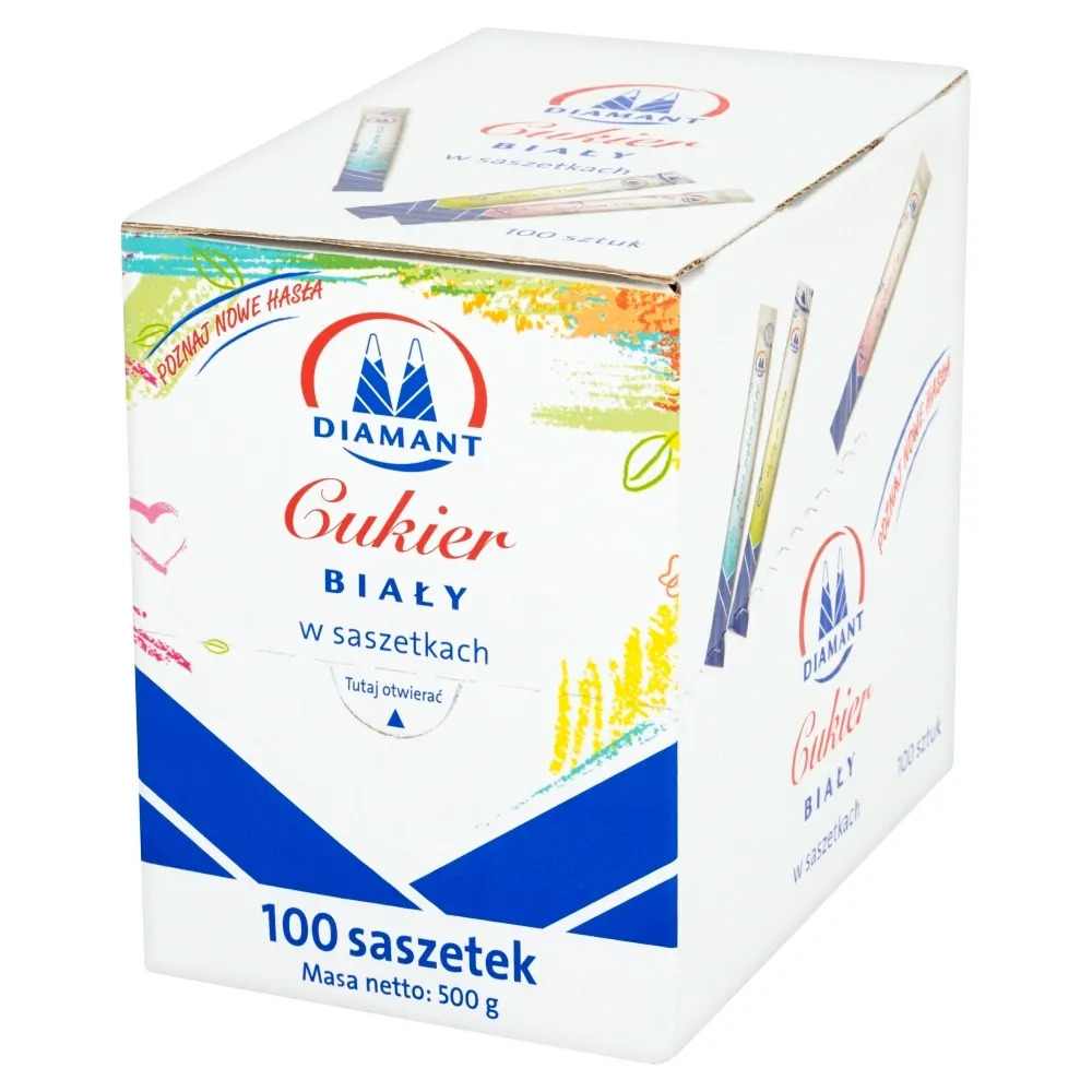 Cukier biały w saszetkach, 100x5gr | biuroweokazje.pl | Skorzystaj z hitu sprzedaży