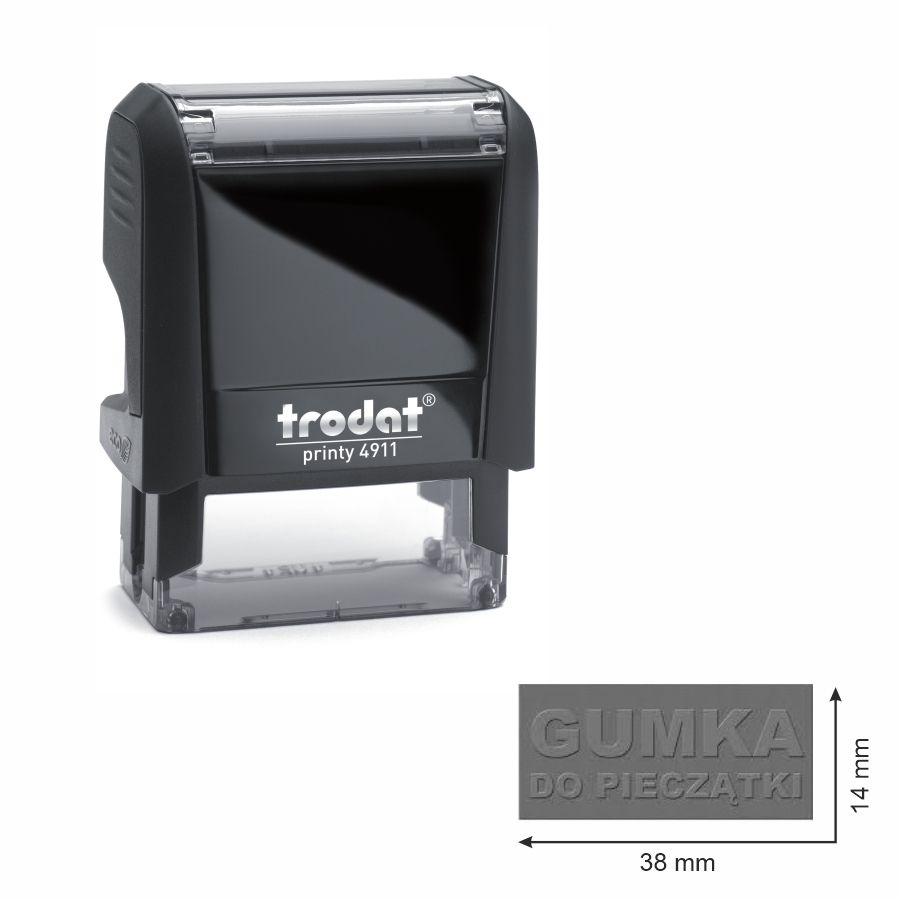 Trodat pieczątka 4911 obudowa czarna 38 x 14 mm + wkładka tuszująca + gumka | biuroweokazje.pl | Kup teraz!