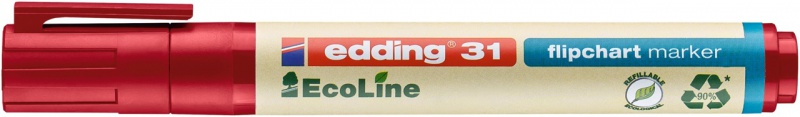 Marker do flipchartów e-31 Edding ecoline, 1,5-3 mm, czerwony | biuroweokazje.pl | Postaw na jakość!