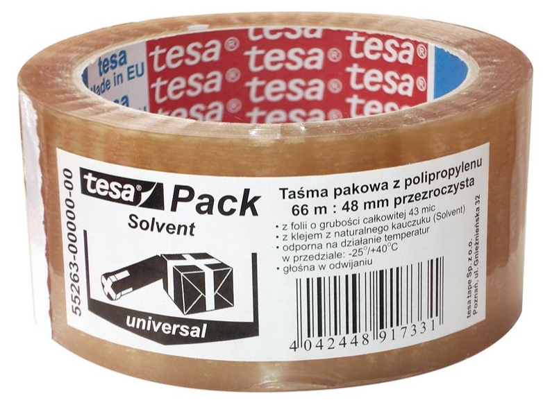 Taśma pakowa Tesapack standard solvent transparenta | biuroweokazje.pl | Postaw na jakość!