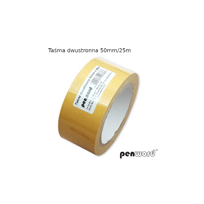 Taśma dwustronna 50 mm 25 m do biura | biuroweokazje.pl | Kup z dostawą!