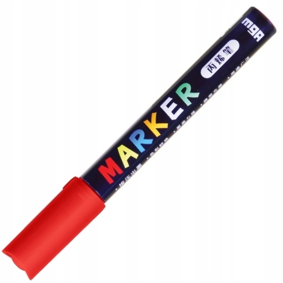 Marker akrylowy mg 1-2 mm czerwony | biuroweokazje.pl | Skorzystaj dziś!