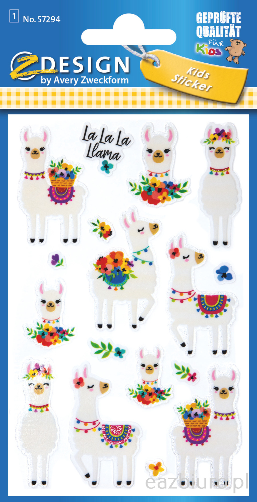 Brokatowe naklejki - alpaki avery z-design | biuroweokazje.pl | Zamów bez kompromisów