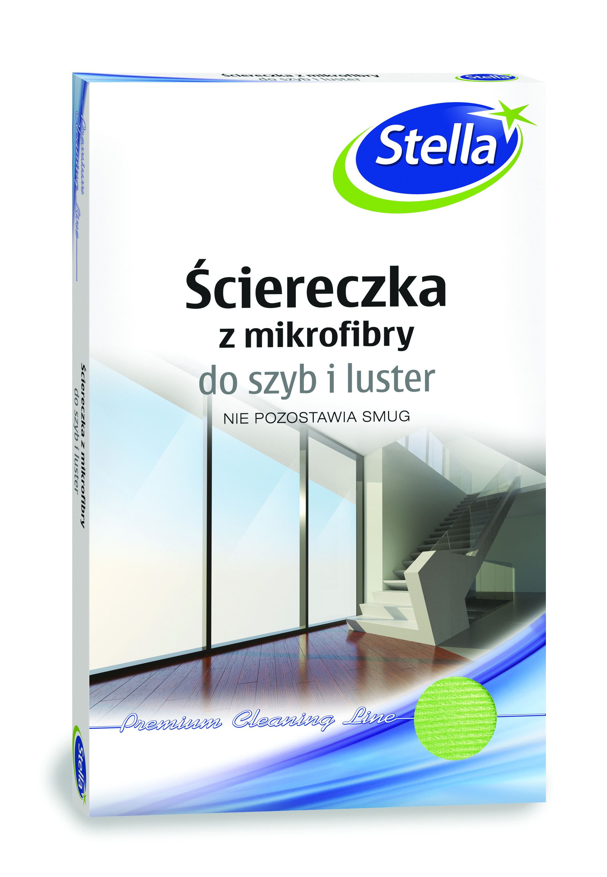 Ściereczka z mikrofibry Stella, do szyb i luster, zestaw 1 sztuk., zielony | biuroweokazje.pl | Zamów korzystnie!