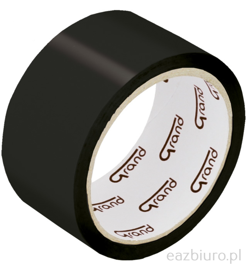 Taśma klejąca pakowa czarna 48 x 50 kw Grand | biuroweokazje.pl | Działaj śmiało!