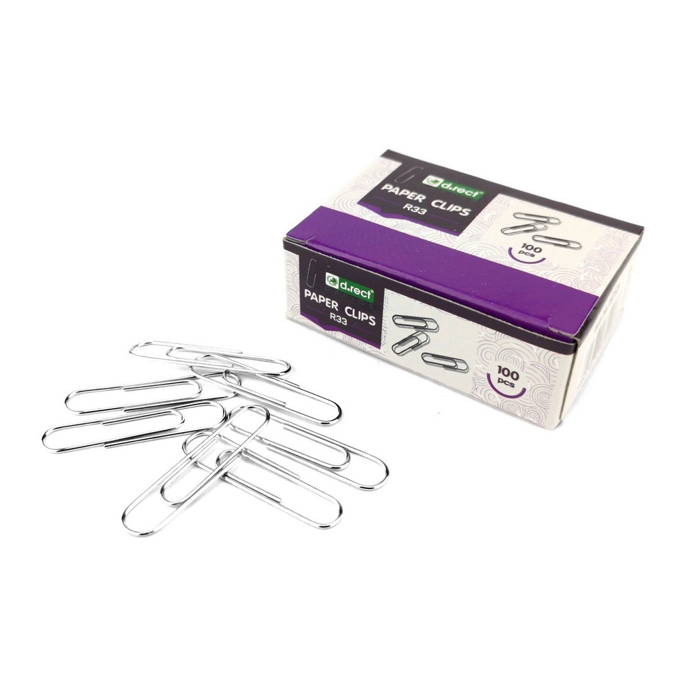 Spinacze okrągłe 33 mm D Rect zestaw 100 sztuk. | biuroweokazje.pl | Weź okazję!