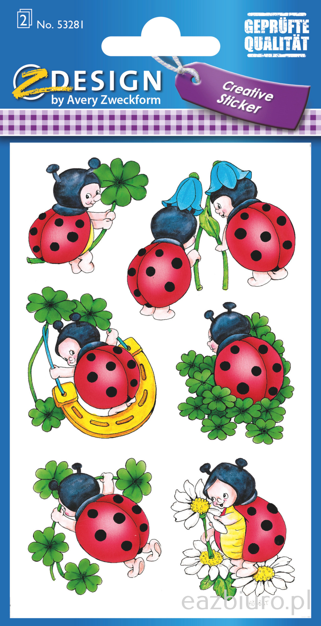 Naklejki - biedronka (błyszczący papier) avery z-design | biuroweokazje.pl | Zamów teraz!