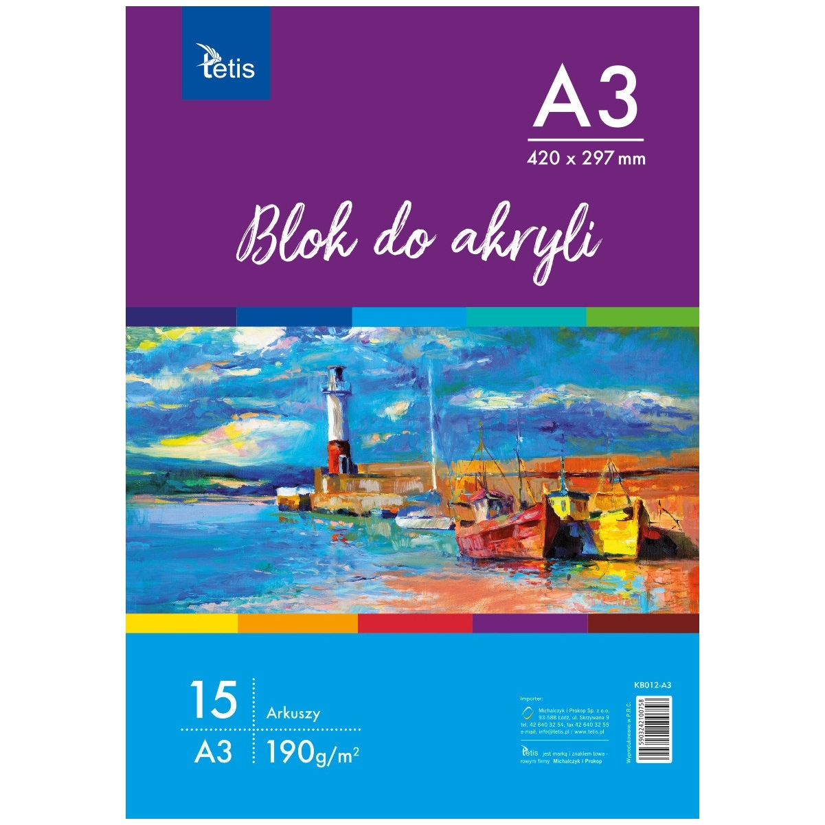Blok do akryli A3 190g/15k Tetis | biuroweokazje.pl | Nie przegap promocji