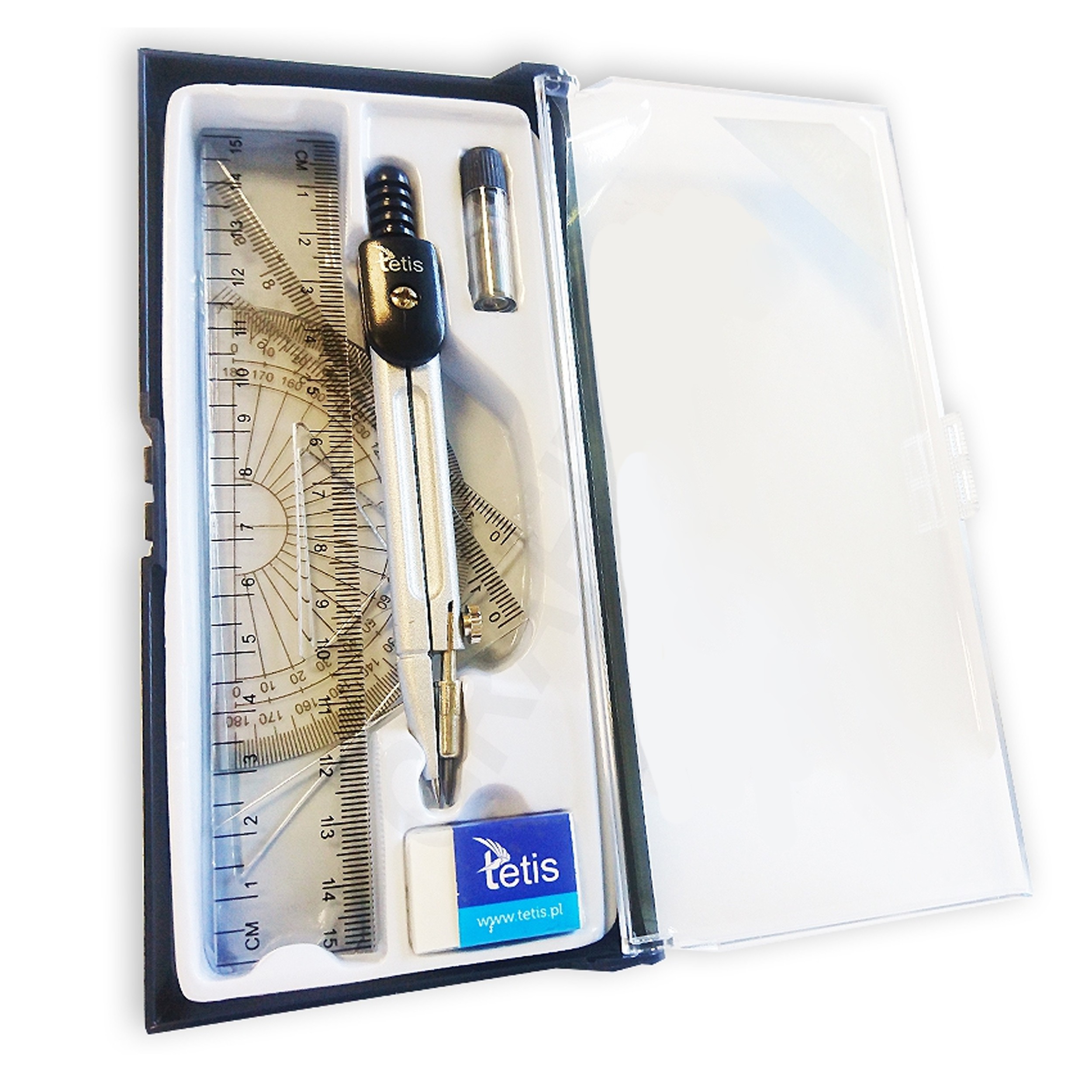 Zestaw geometryczny gc001 cyrkiel + przybory Tetis | biuroweokazje.pl | Sprawdź ofertę!