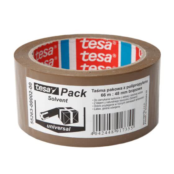 Taśma pakowa Tesapack standard solvent brązowa 66 m | biuroweokazje.pl | Nie przegap!