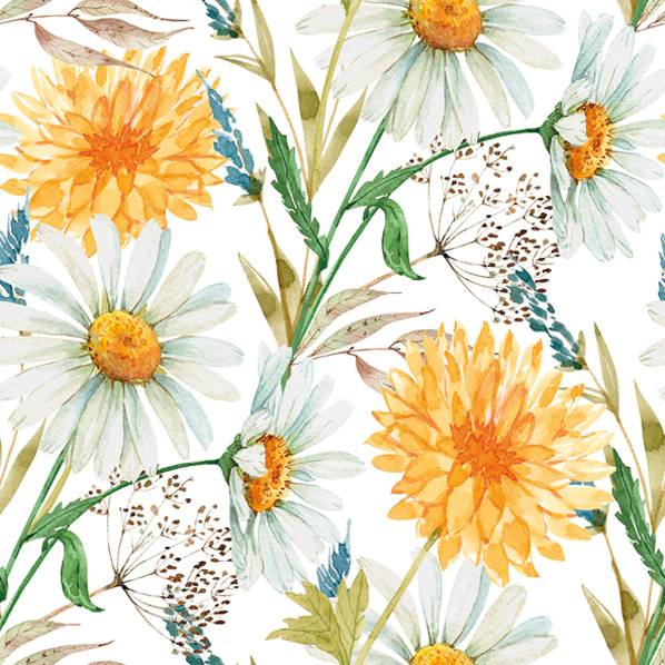 Serwetki Papierowe Marigolds and Wildflowers 33 x 33 cm Daisy Lunch napkins | biuroweokazje.pl | Zamów taniej!