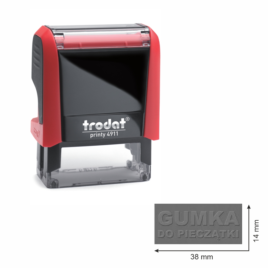 Trodat pieczątka 4911 obudowa czerwona 38 x 14 mm + wkładka tuszująca + gumka | biuroweokazje.pl | Kup teraz!