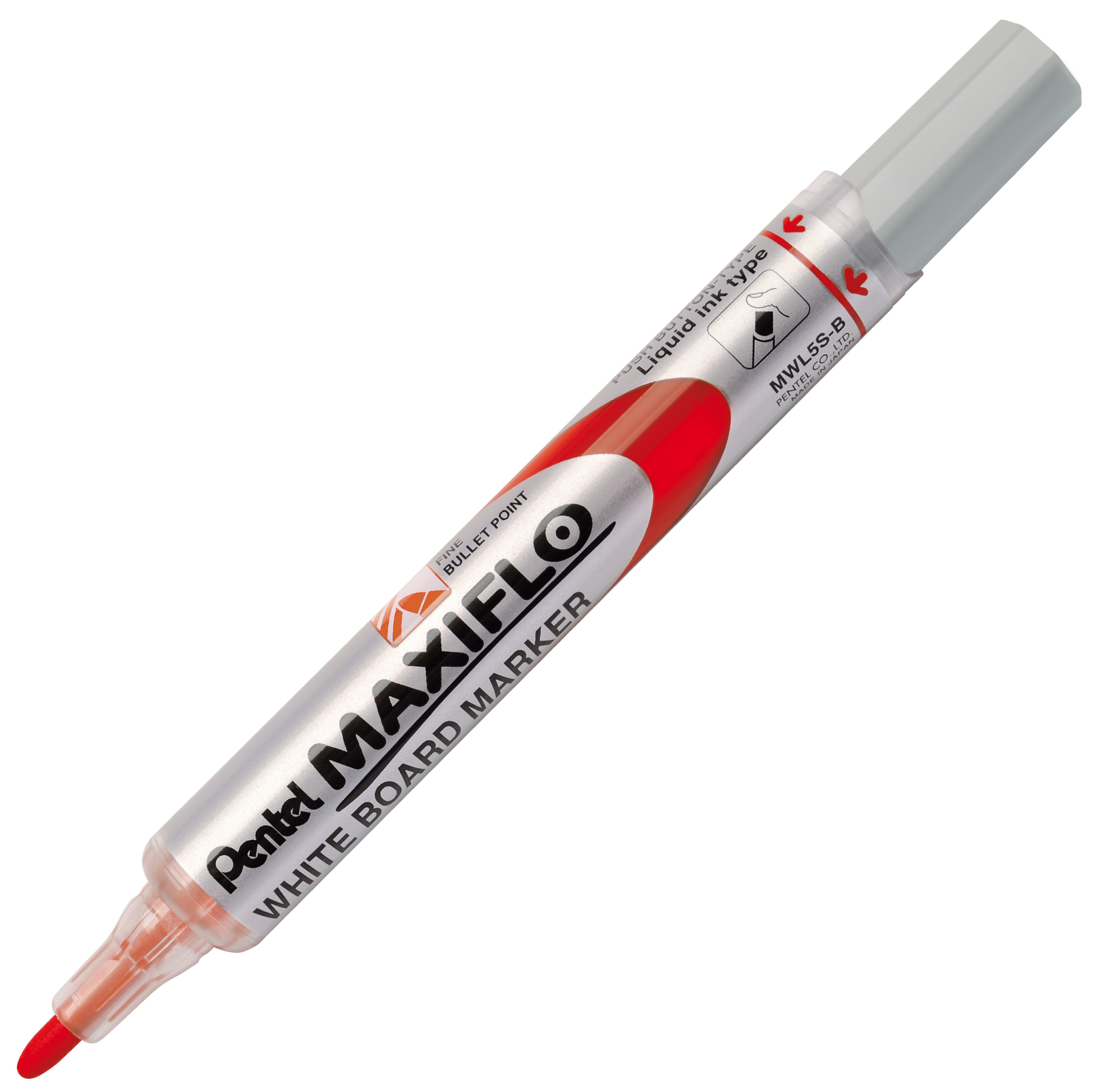 Marker do tablic suchościeralnych Pentel maxiflo mwl5s czerwony | biuroweokazje.pl | Skorzystaj z rabatu!