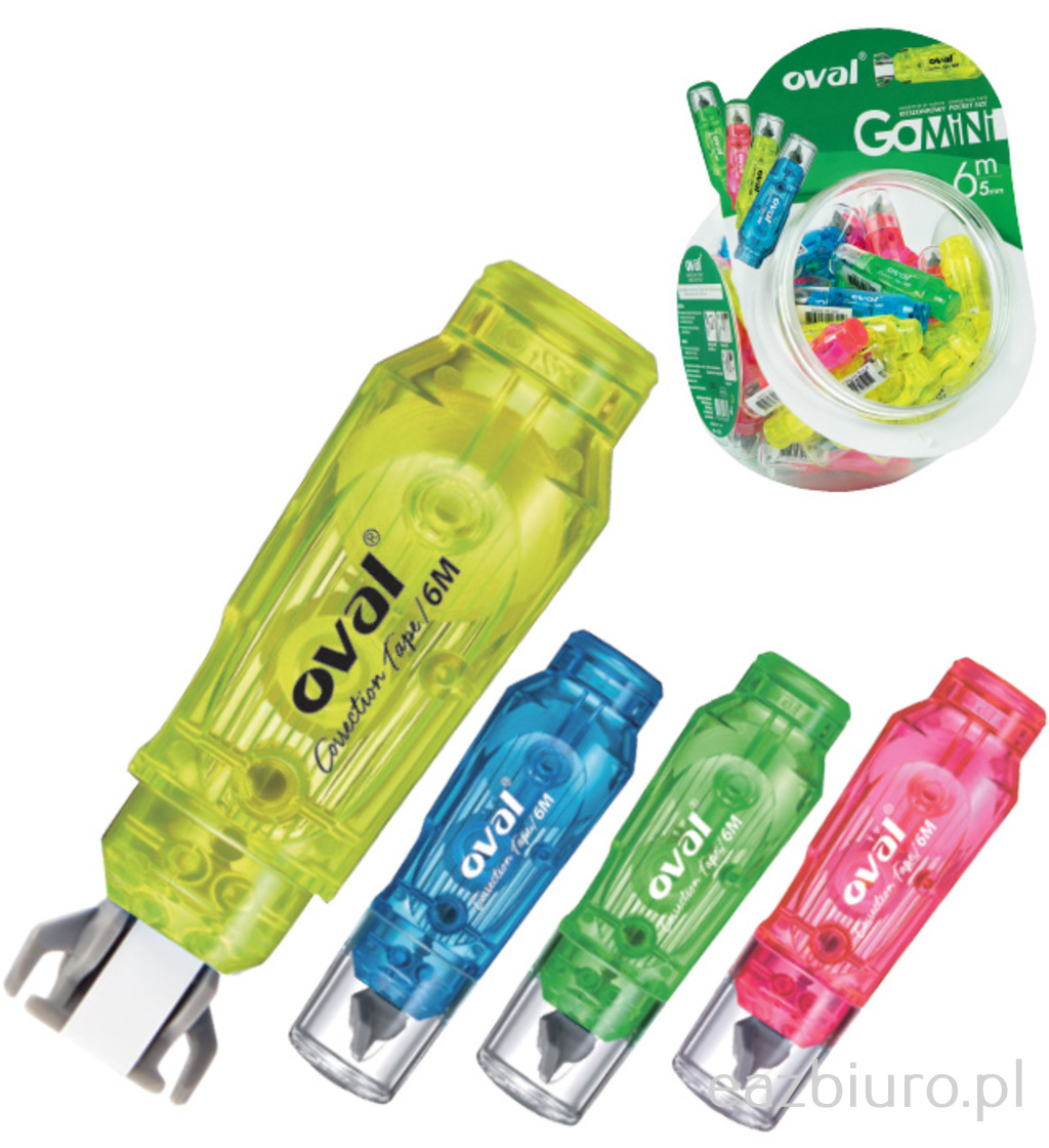 Korektor Oval w taśmie 5 mm x 6 m - qfn-506/jb7 | biuroweokazje.pl | Zamów szybko!