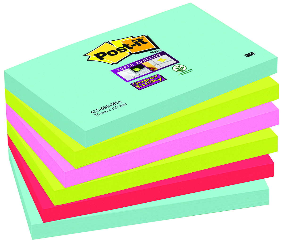 Bloczki samoprzylepne Post-it® super sticky (655 | biuroweokazje.pl | Zrób zakupy sprytnie