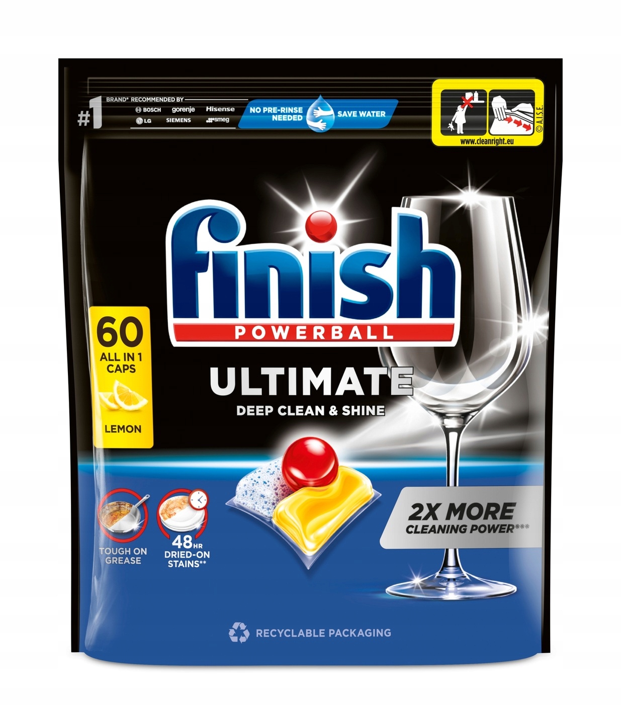 Tabletki do zmywarki Finish Ultimate lemon zestaw 60 sztuk | biuroweokazje.pl | Kup online!