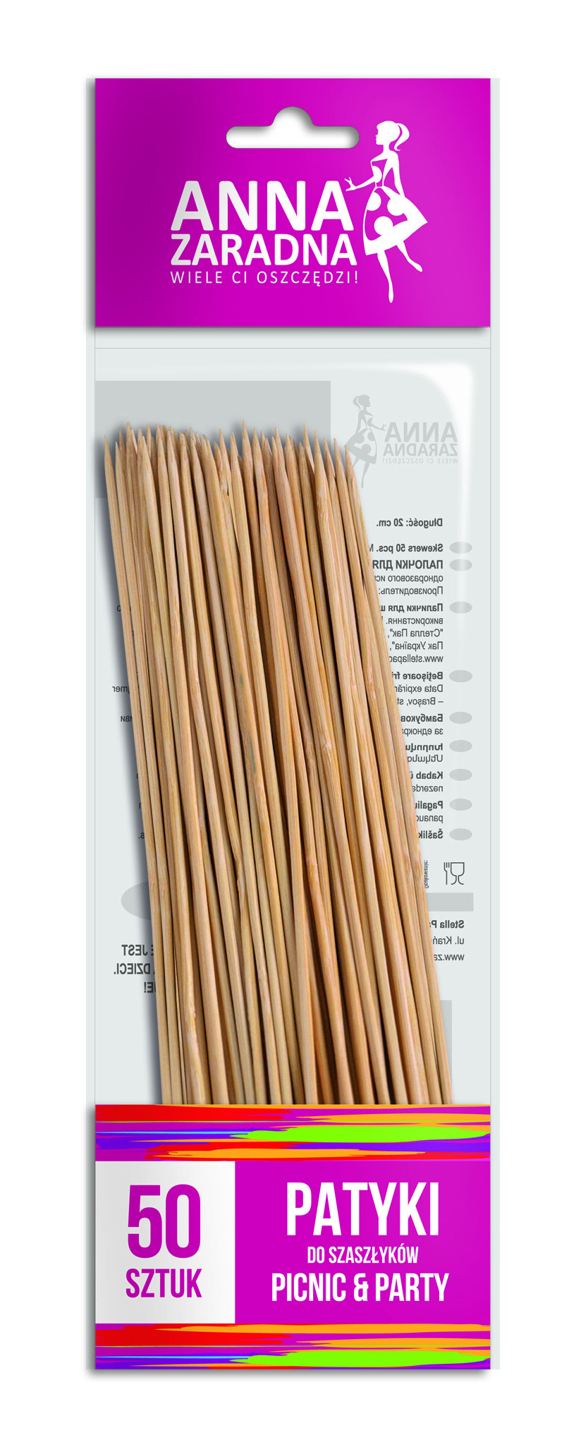 Patyczki do szaszłyków zestaw 50 sztuk 20 cm | biuroweokazje.pl | Postaw na jakość!