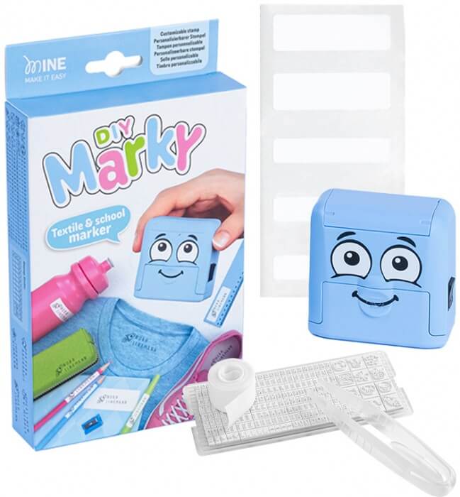 Drukarenka pieczątka do znakowania odzieży obudowa niebieska Diy Marky | biuroweokazje.pl | Kup wygodnie!