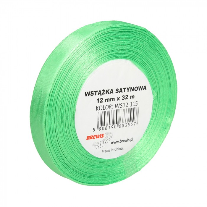 Wstążka satynowa Brewis 12 mm zielony | biuroweokazje.pl | Wybierz i kup!