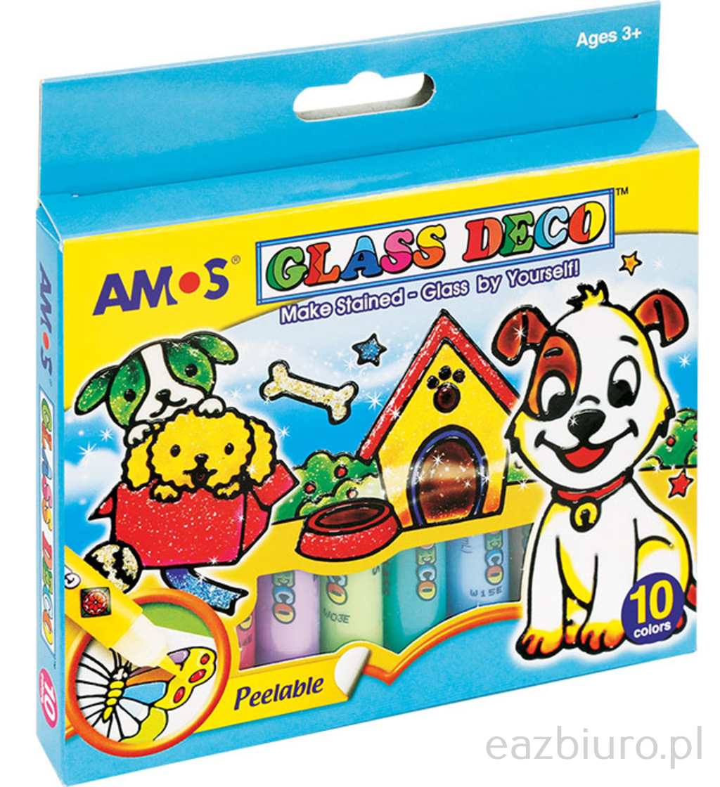 Farby witrażowe Amos gd10p10 - 10,5 ml x 10 kolorów | biuroweokazje.pl | Zamów już dziś!