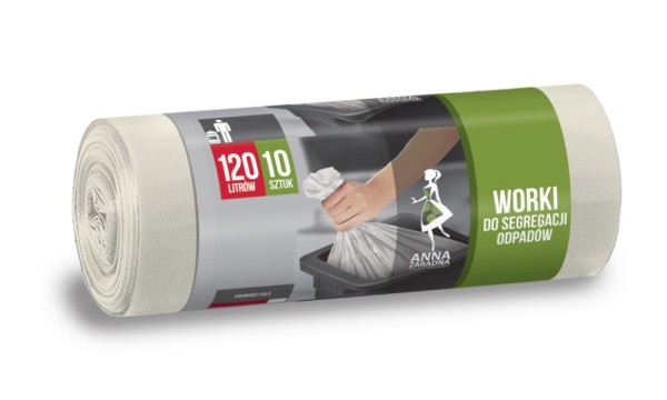 Worki na śmieci białe 120 l zestaw 10 sztuk | biuroweokazje.pl | Zamów natychmiast!