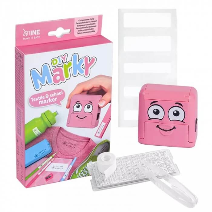 Drukarenka pieczątka do znakowania odzieży obudowa różowa Diy Marky | biuroweokazje.pl | Weź zanim zniknie!