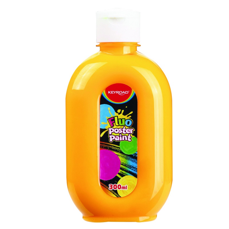 Farba plakatowa Keyroad, 300 ml, butelka, pomarańczowa neonowa | biuroweokazje.pl | Zamów taniej!
