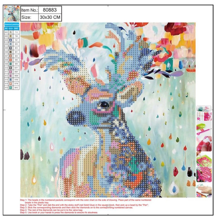 Mozaika diamentowa 5d 30x30 cm jeleń | biuroweokazje.pl | Zyskaj więcej!