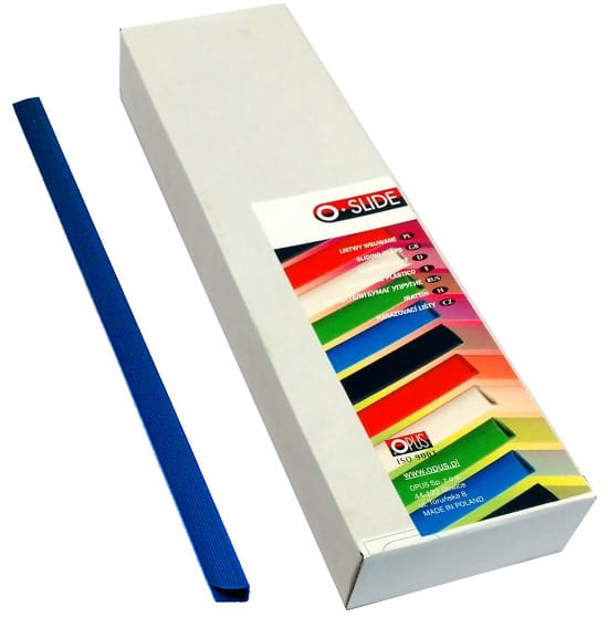 Grzbiety wsuwane 4 mm zestaw 50 sztuk niebieskie Opus | biuroweokazje.pl | Kup w promocji!