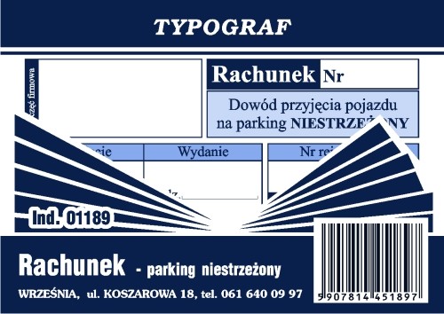 Druk paragon parkingowy A7 /niestrzezony Typograf | biuroweokazje.pl | Odkryj świetną okazję