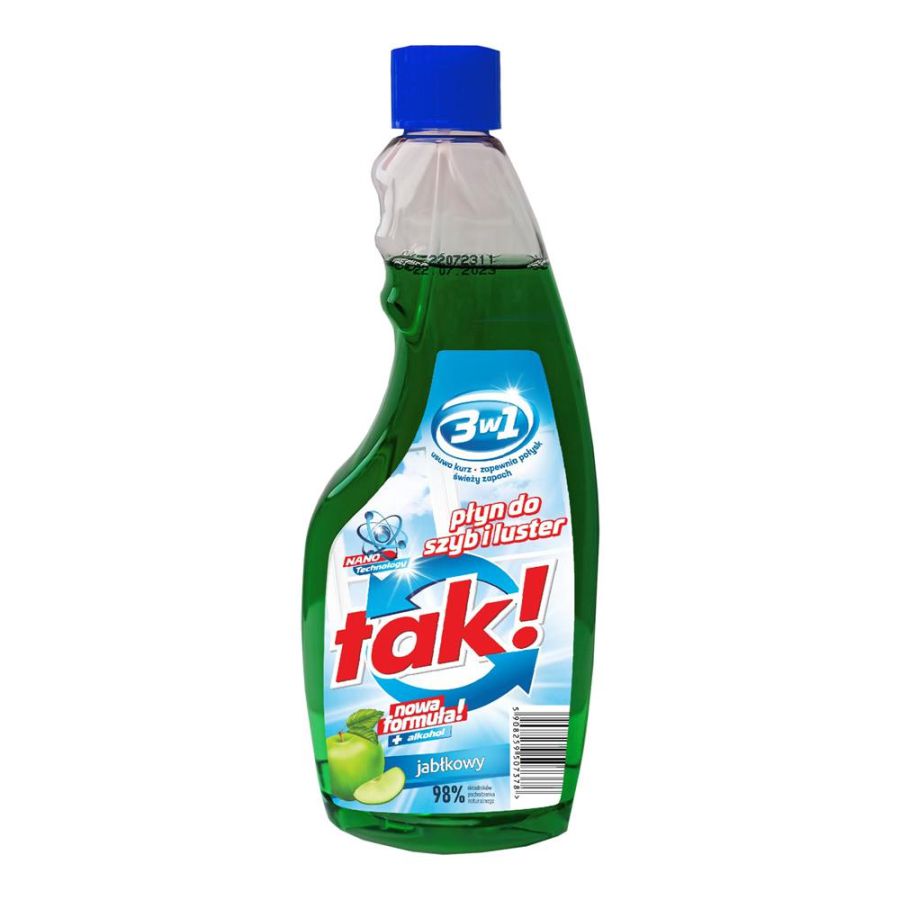 Płyn do szyb Tak! zapas 500 ml jabłko | biuroweokazje.pl | Kliknij i kup!