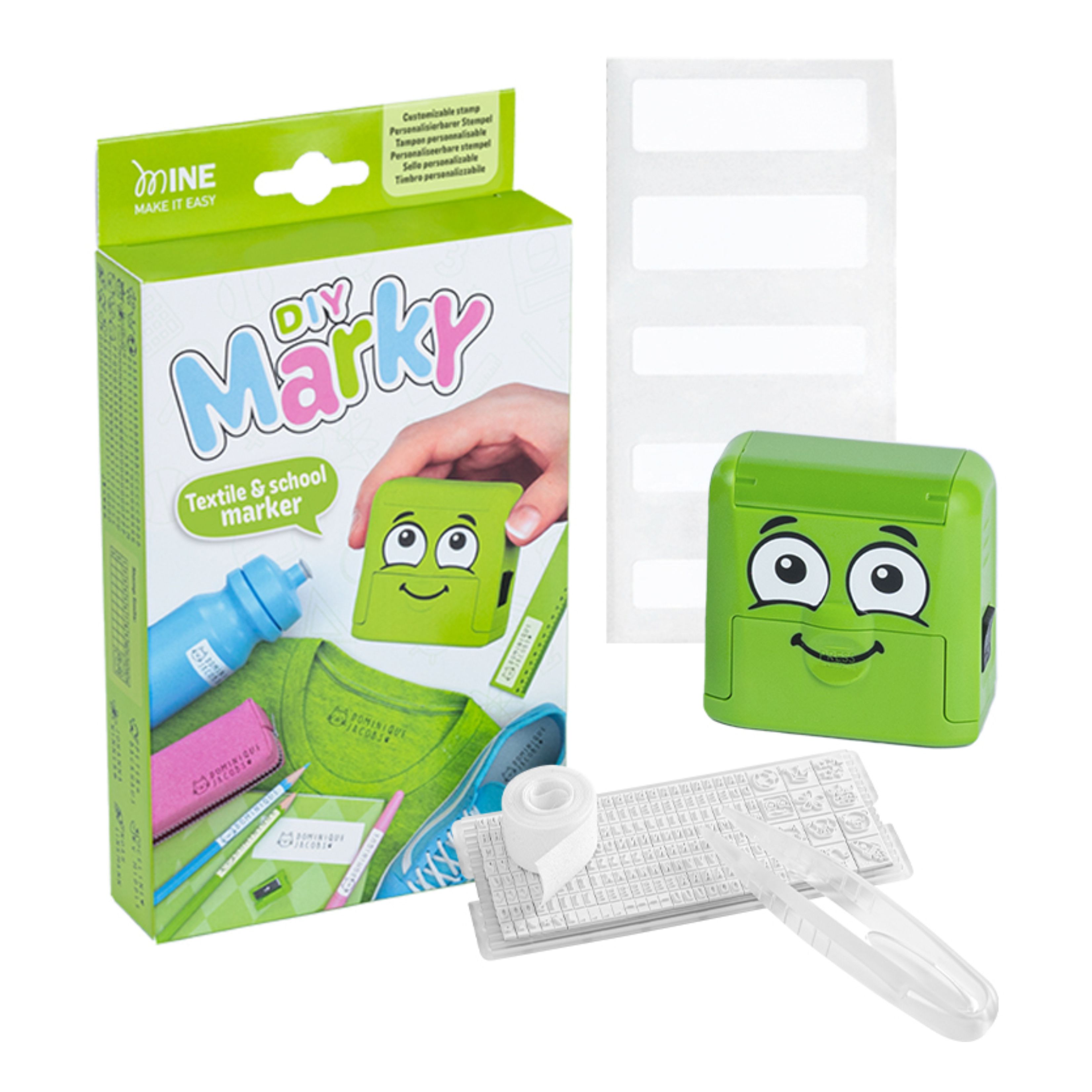 Drukarenka pieczątka do znakowania odzieży obudowa zielona Diy Marky | biuroweokazje.pl | Postaw na jakość!