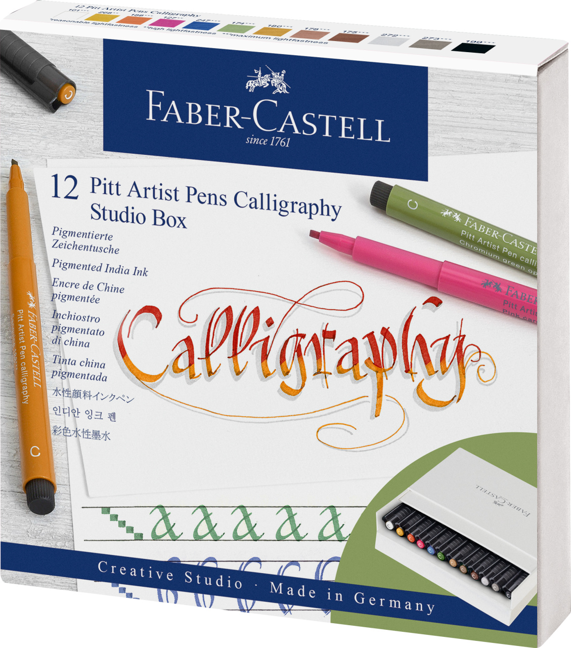 Pitt artist pen c zestaw do kaligrafii 12 kolorów studio box Faber-Castell | biuroweokazje.pl | Weź okazję!