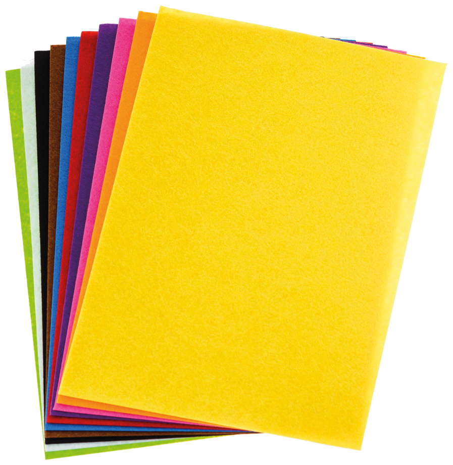 Filc dekoracyjny A4 1 mm mix zestaw 10 sztuk | biuroweokazje.pl | Kup pewnie!