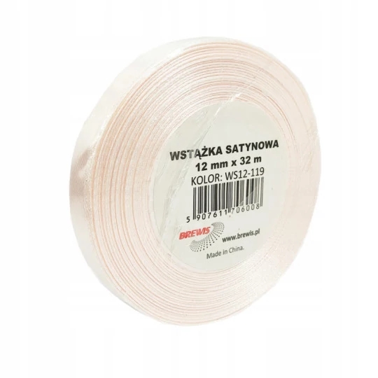 Wstążka satynowa 12mmx32 m szampański | biuroweokazje.pl | Zamów wygodnie!