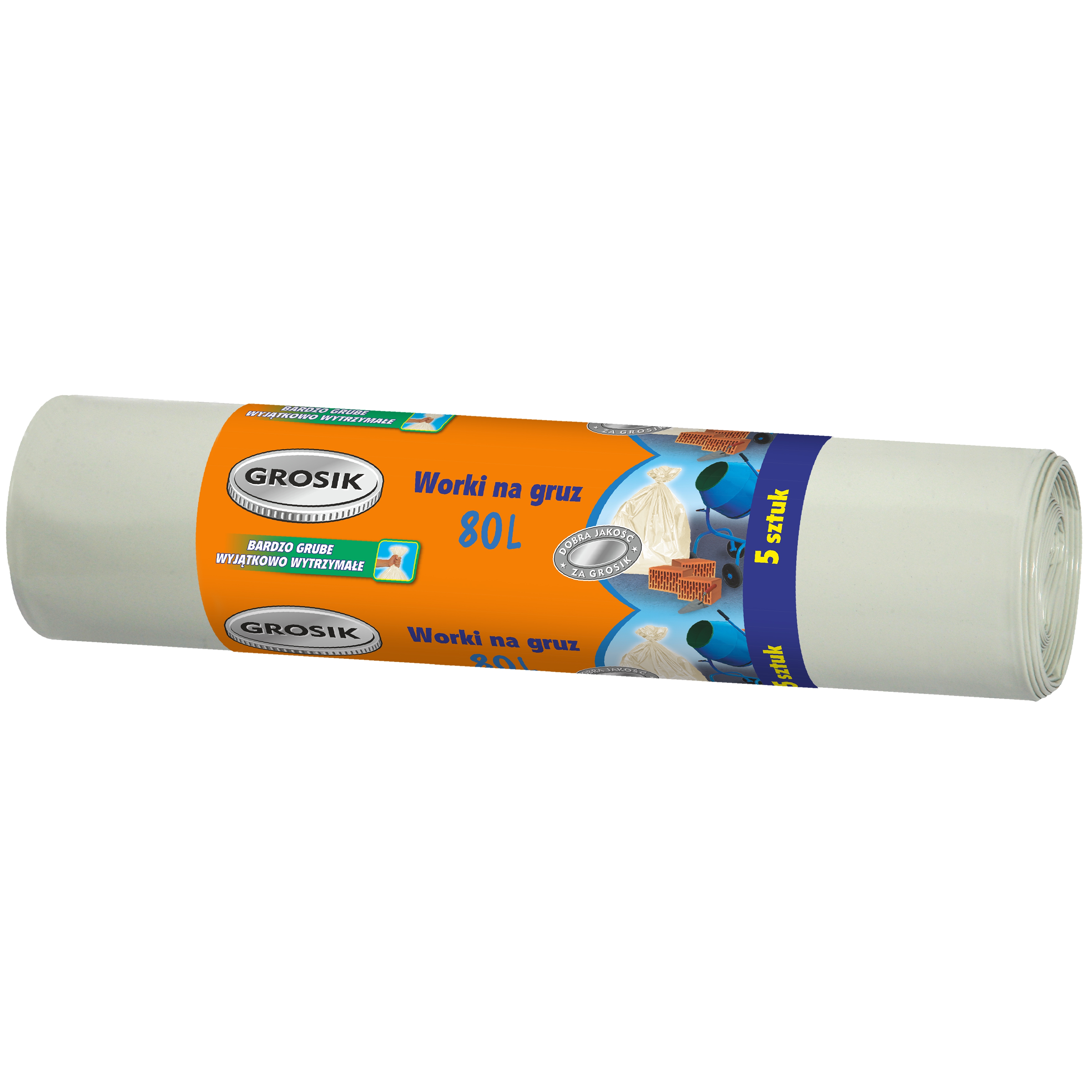 Worki na gruz ld białe Grosik 80 l zestaw 5 sztuk. | biuroweokazje.pl | Kup w promocji!