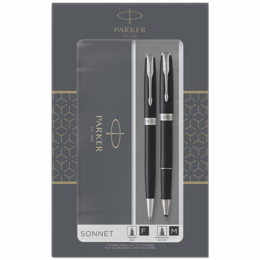 Zestaw Parker Duo długopis + pióro kulkowe Sonnet Black CT | biuroweokazje.pl | Kup taniej!