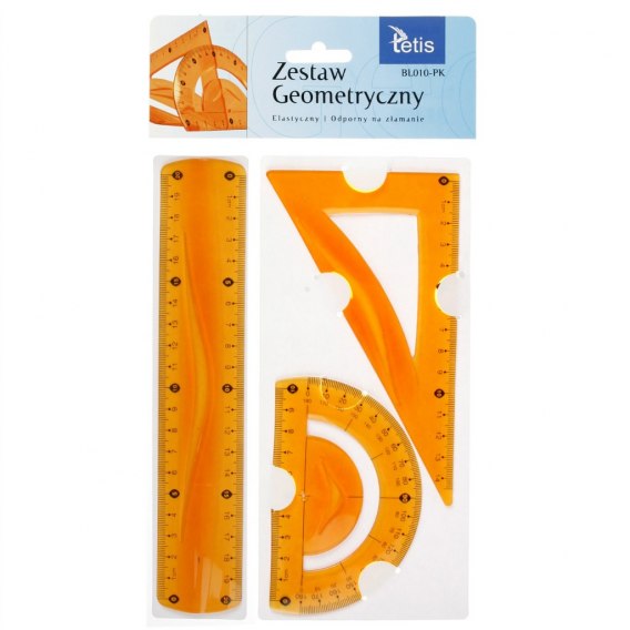 Zestaw geometryczny giętki-niełamliwy pomarańczowy | biuroweokazje.pl | Wybierz hit!