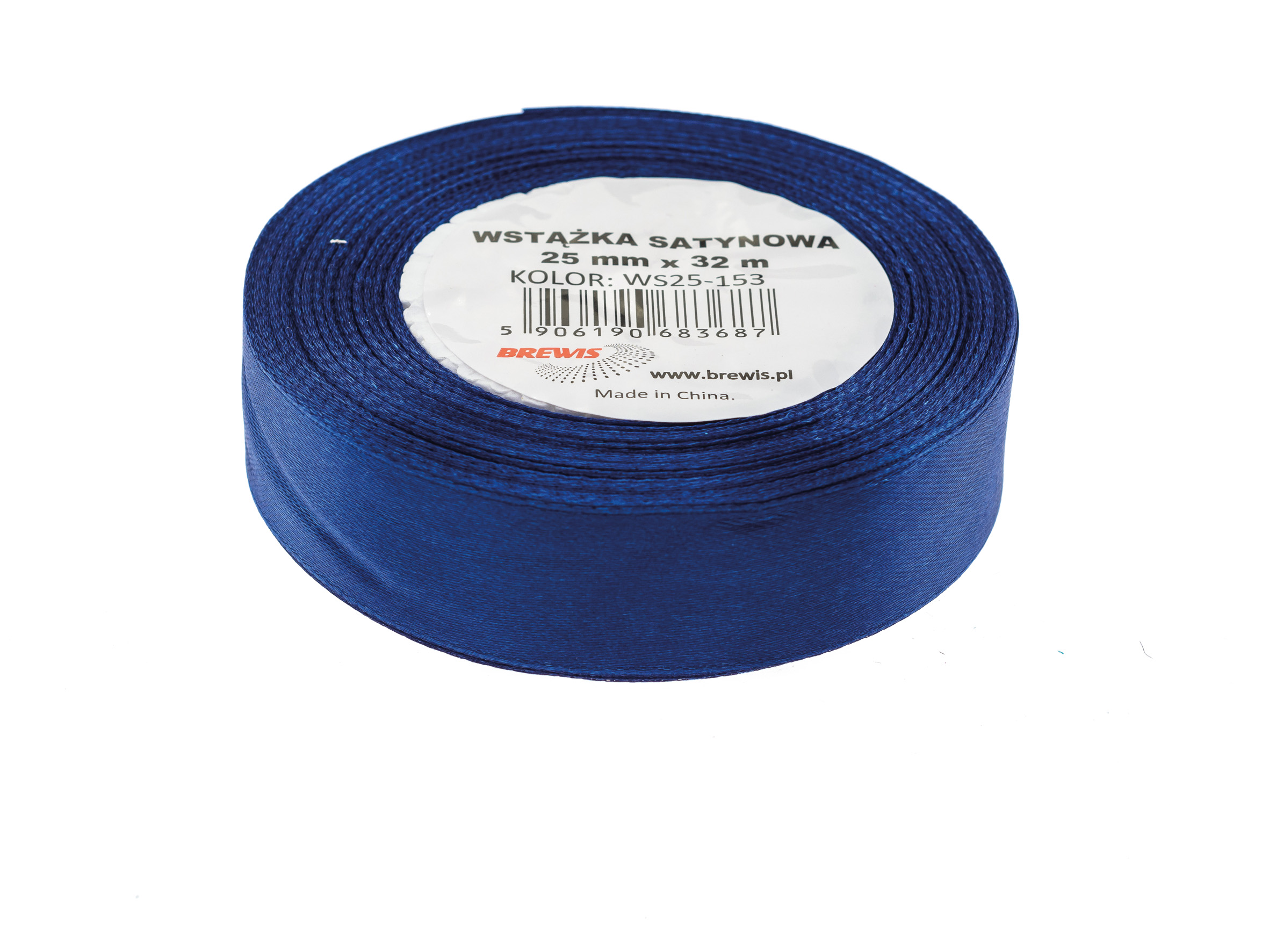 Wstążka Brewis satynowa 25 mm 32 m granatowy | biuroweokazje.pl | Wybierz i kup!
