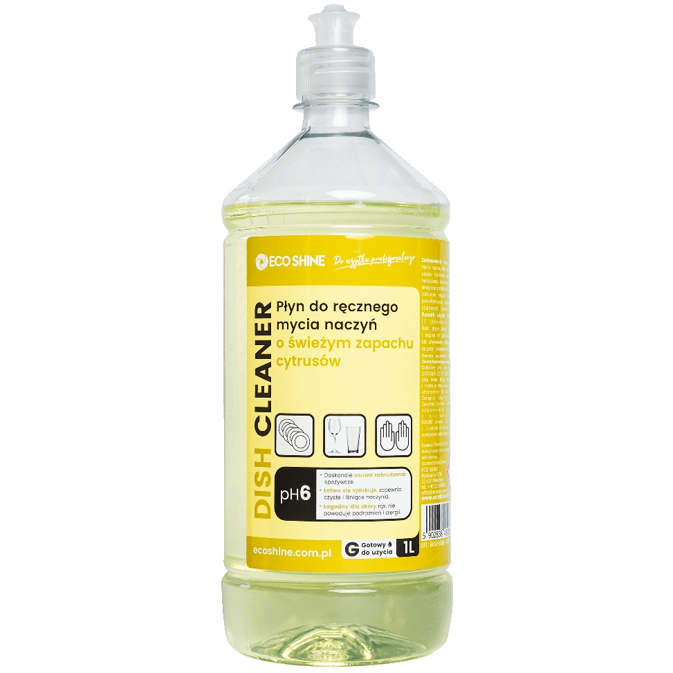 Eco Shine dish cleaner 1 l płyn do mycia naczyń o świeżym zapachu cytrusów | biuroweokazje.pl | Weź okazję!