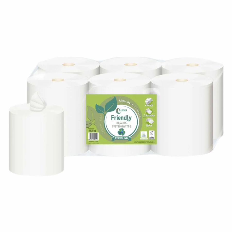 Luna ręcznik systemowy Friendly 150 2-warstwowy 6 rolek | biuroweokazje.pl | Kup z dostawą!