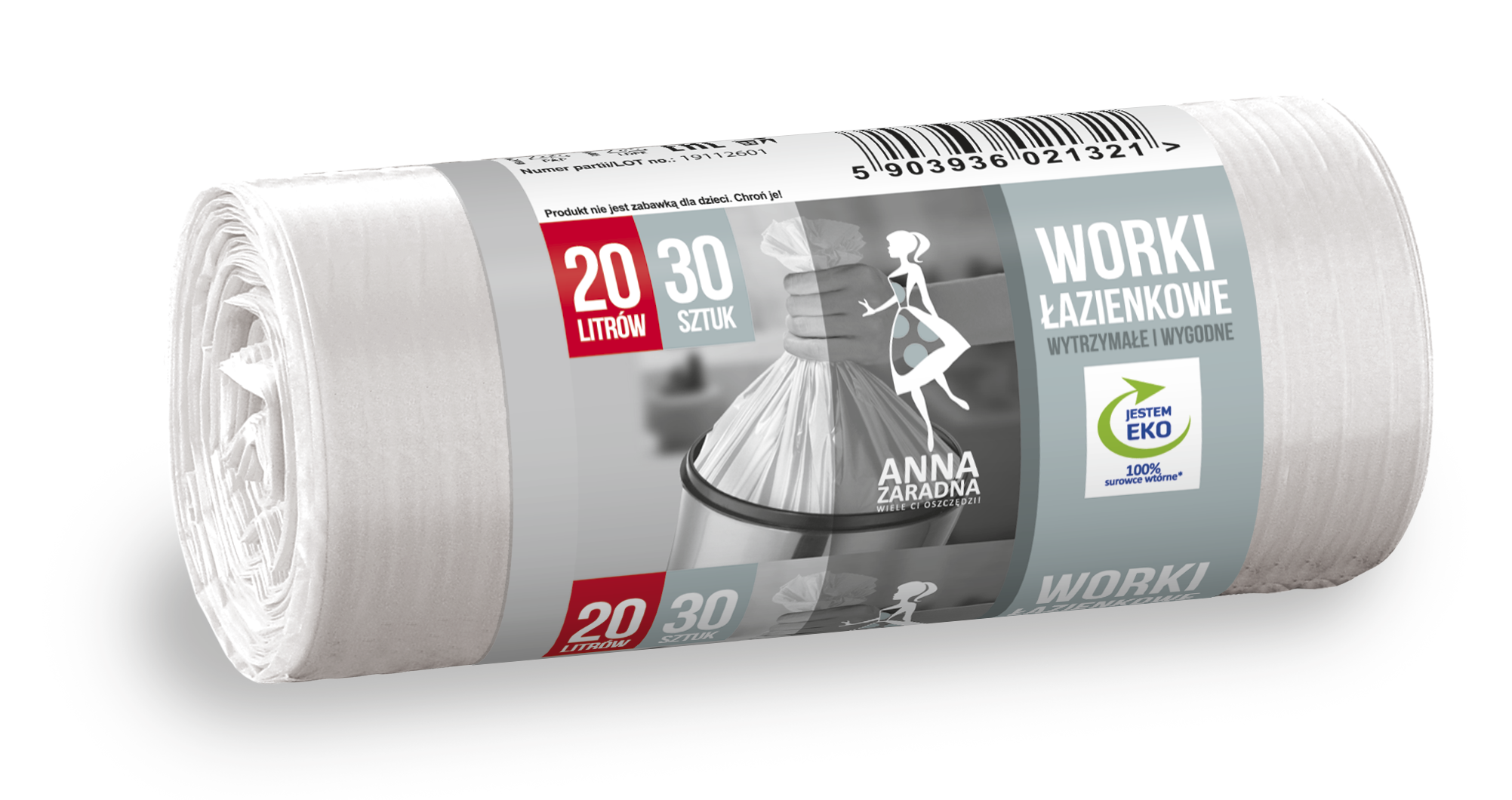 Worki na śmieci 20 l zestaw 30 sztuk łazienkowe białe | biuroweokazje.pl | Kup w sekundę!